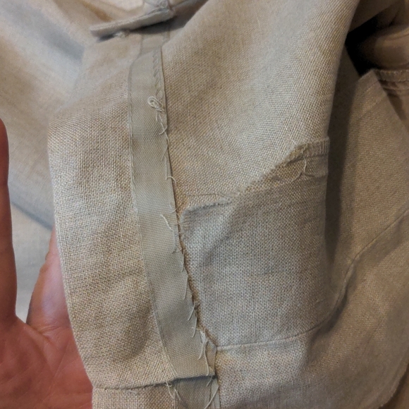 Vintage lined linen skirt light khaki - Picture 15 of 16